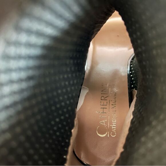 Catherine Malandrino Olive Green Peep Toe Bootie Heels - Picture 7 of 9